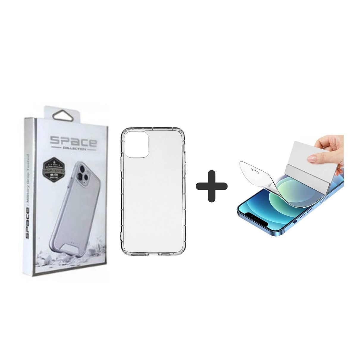 SPACE - Case Space Transparente y Mica Hidrogel HD - iPhone 11 Pro