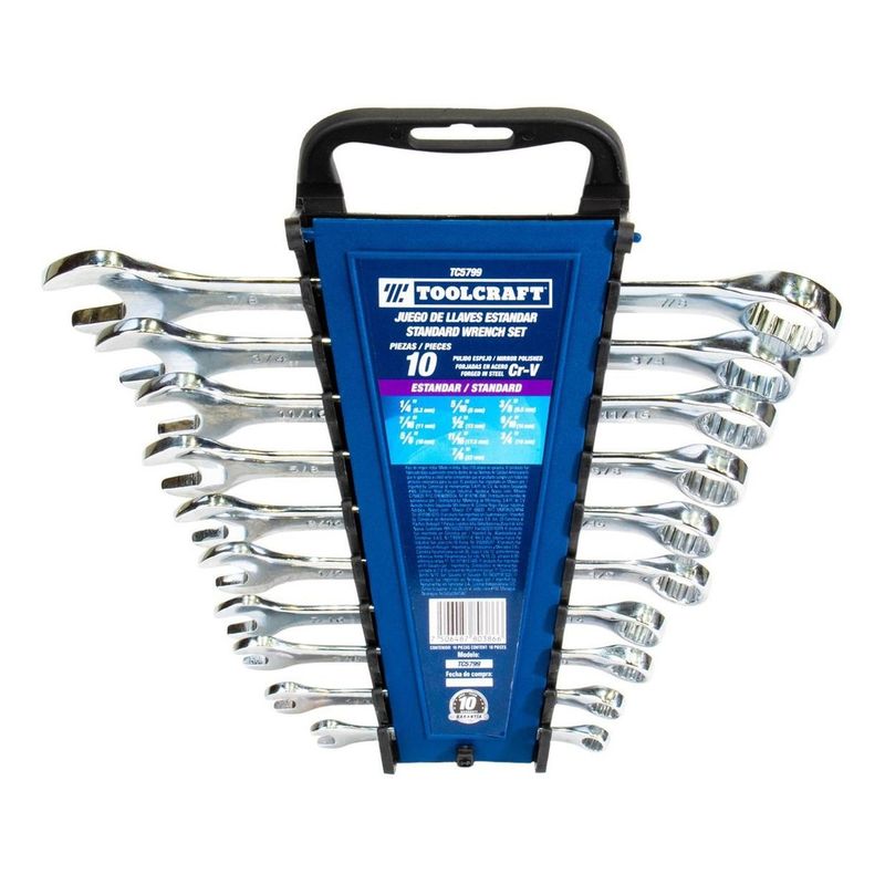 TOOLCRAFT - Juego de Llaves Mixtas 10 Piezas Toolcraft TC5799