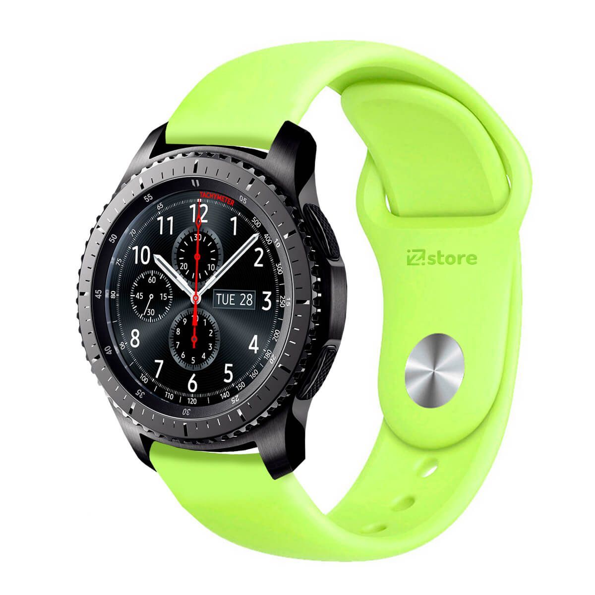 GENERICO - Correa Compatible Con Samsung Galaxy Gear S3 Frontier Verde Limón Broche 22mm