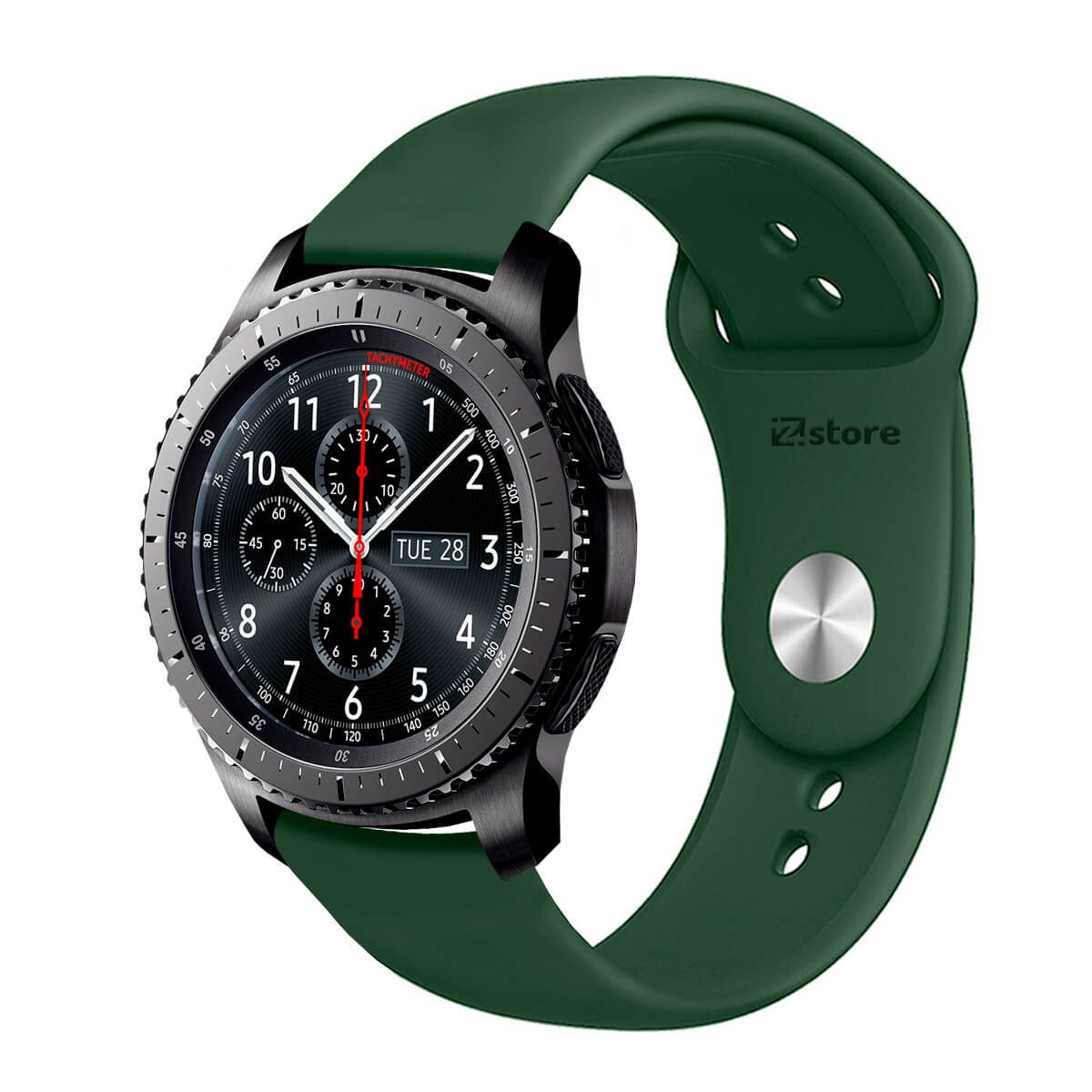 GENERICO - Correa Compatible Con Samsung Galaxy Gear S3 Frontier Verde Militar Broche 22mm