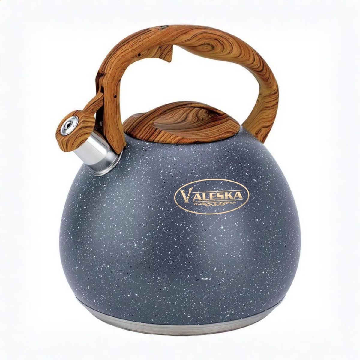 VALESKA - Tetera Valeska Estilo Roca Volcánica con Silbato 5L Plomo