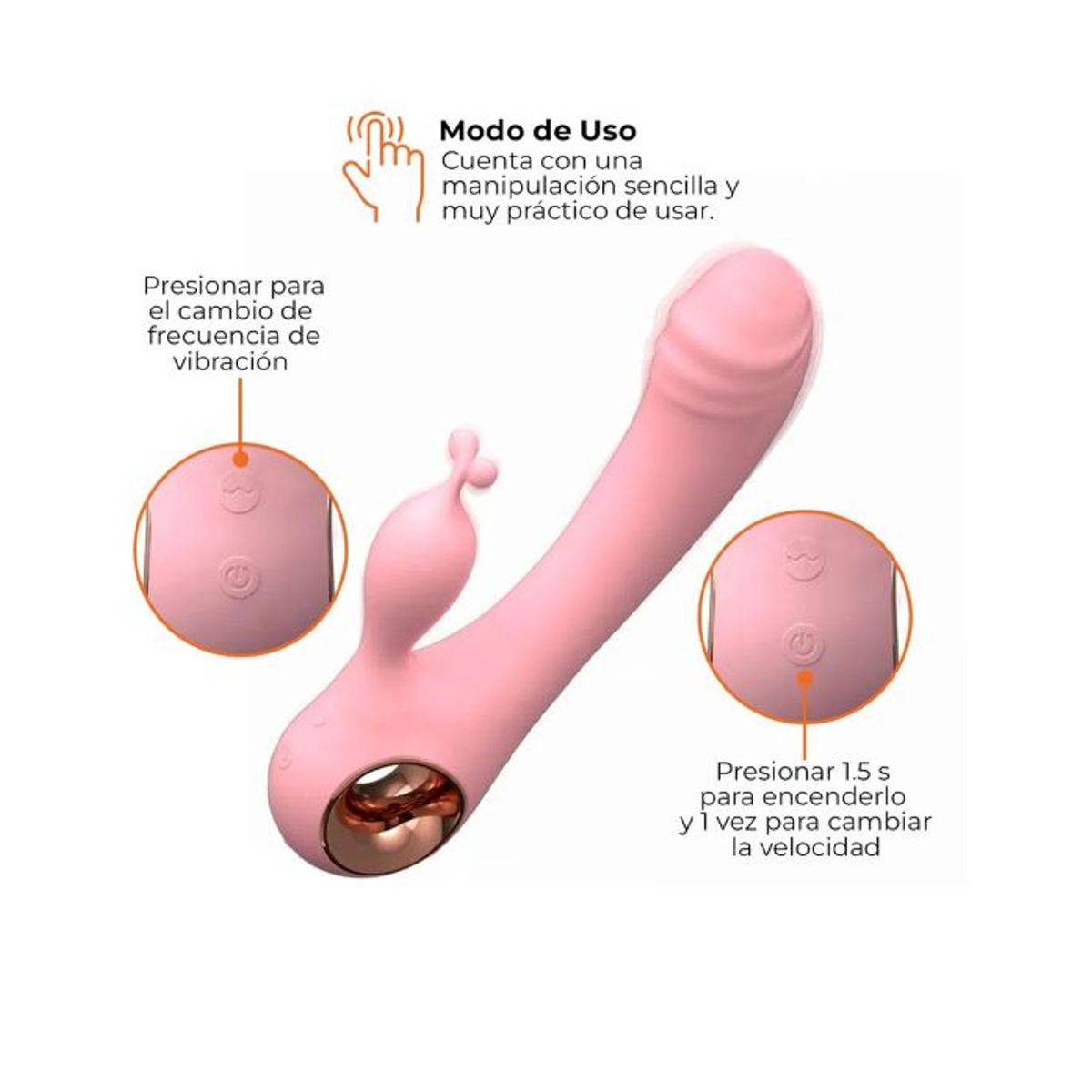 GENERICO - Vibrador 10 Vibraciones Punto G Doble Clitoris