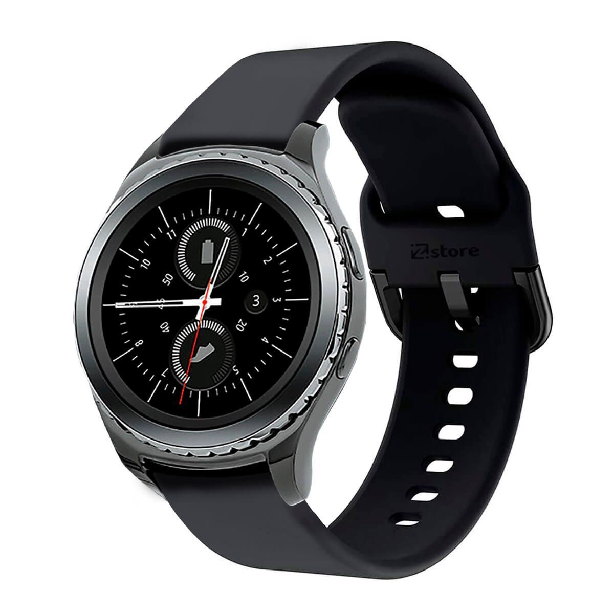 GENERICO - Correa Compatible Con Samsung Gear S2 Classic Negro Hebilla 20mm
