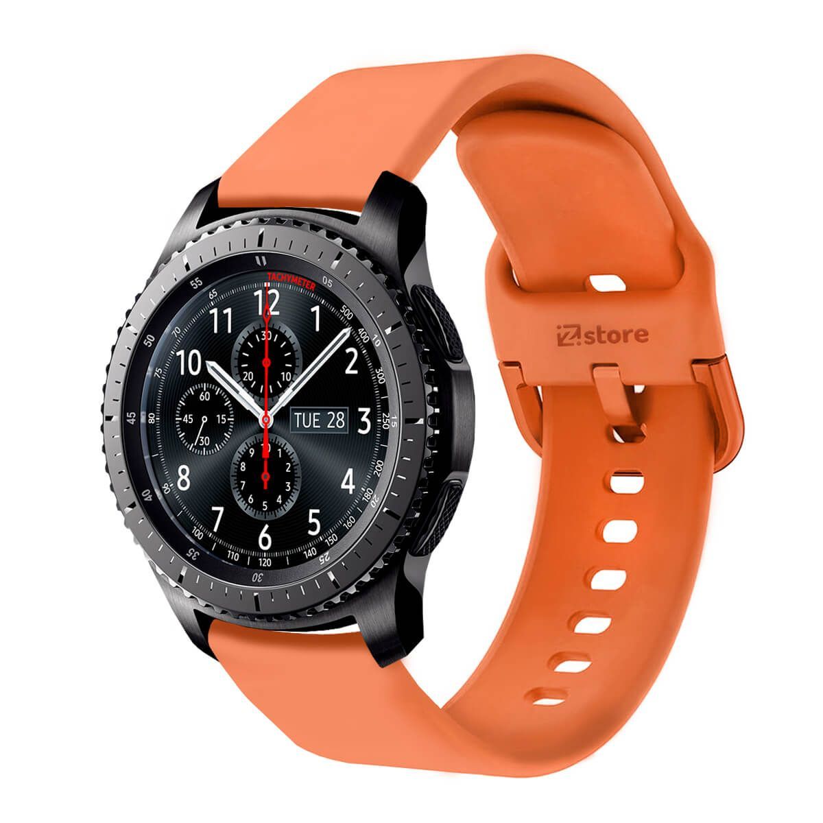 GENERICO - Correa Compatible Con Samsung Gear S3 Frontier Naranja Hebilla 22mm