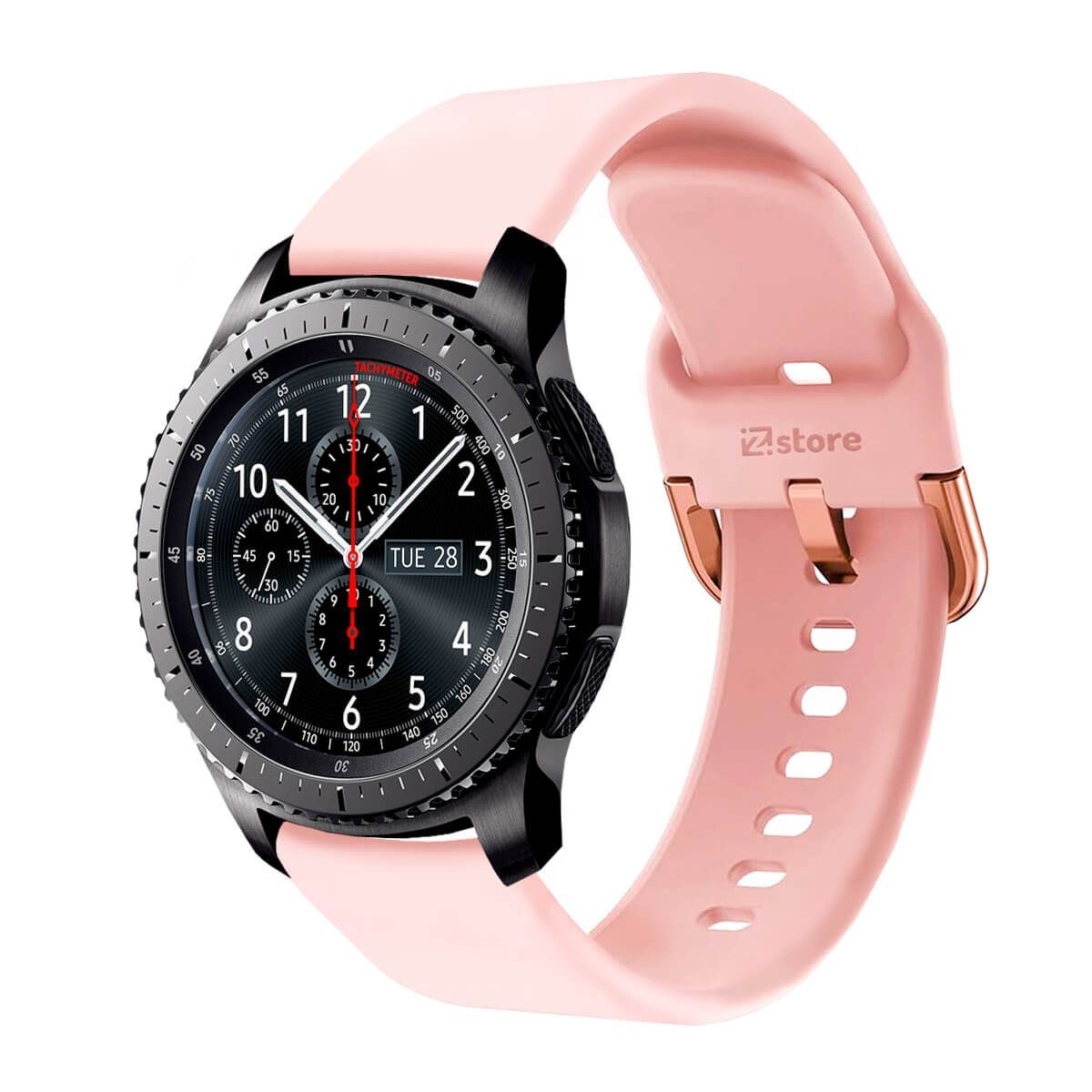 GENERICO - Correa Compatible Con Samsung Gear S3 Frontier Rosado Hebilla 22mm