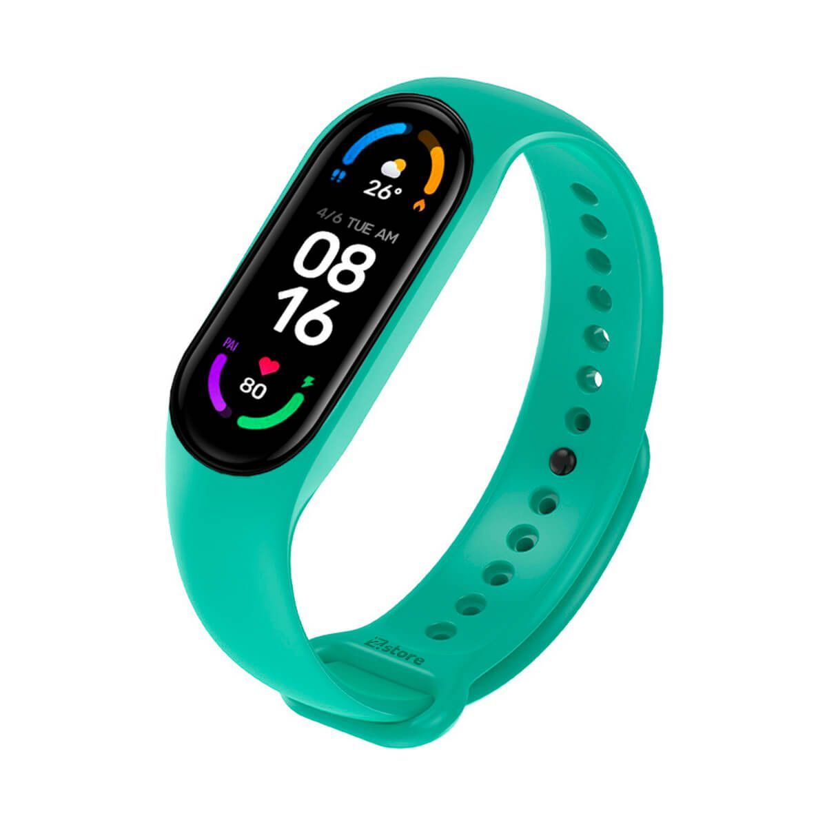 GENERICO - Correa Compatible Con Xiaomi Mi Band 5 y 6 Verde Esmeralda