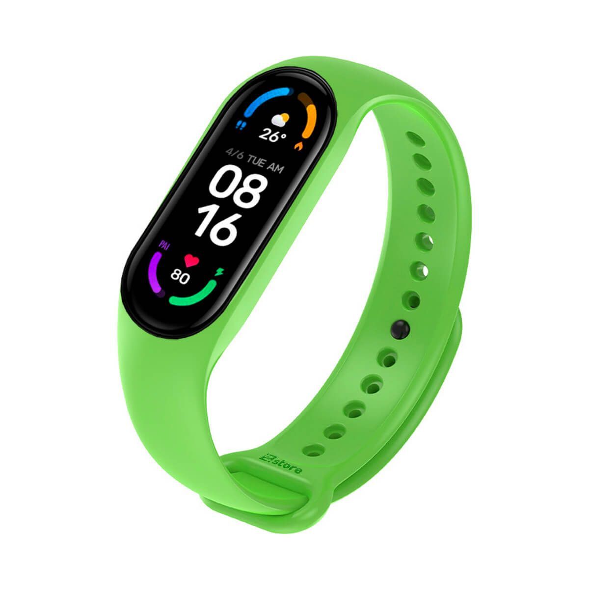 GENERICO - Correa Compatible Con Xiaomi Mi Band 5 y 6 Verde Manzana