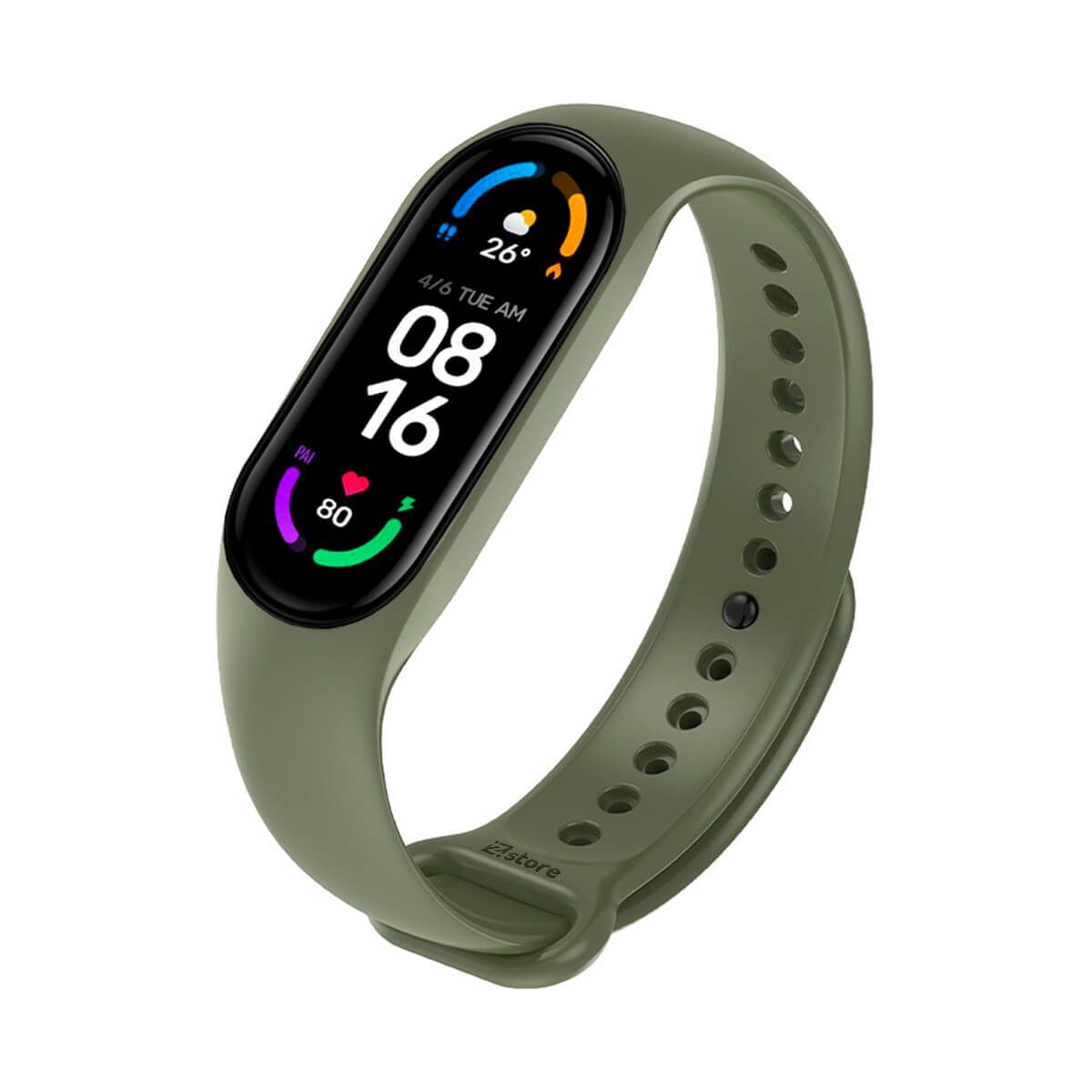 GENERICO - Correa Compatible Con Xiaomi Mi Band 5 y 6 Verde Militar