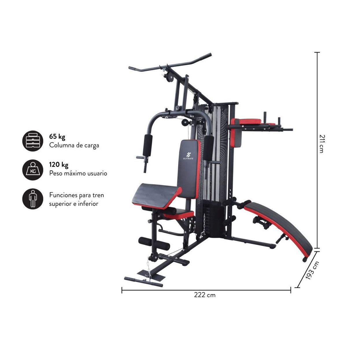 ULTIMATE FITNESS - Máquina Home Gym P700 Pro 65 kg