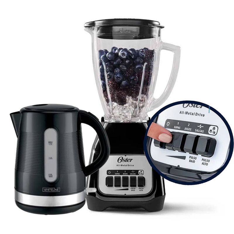 OSTER - Combo Licuadora Oster 2 Velocidades mas Pulso BLSTKAG BPB +Hervidor