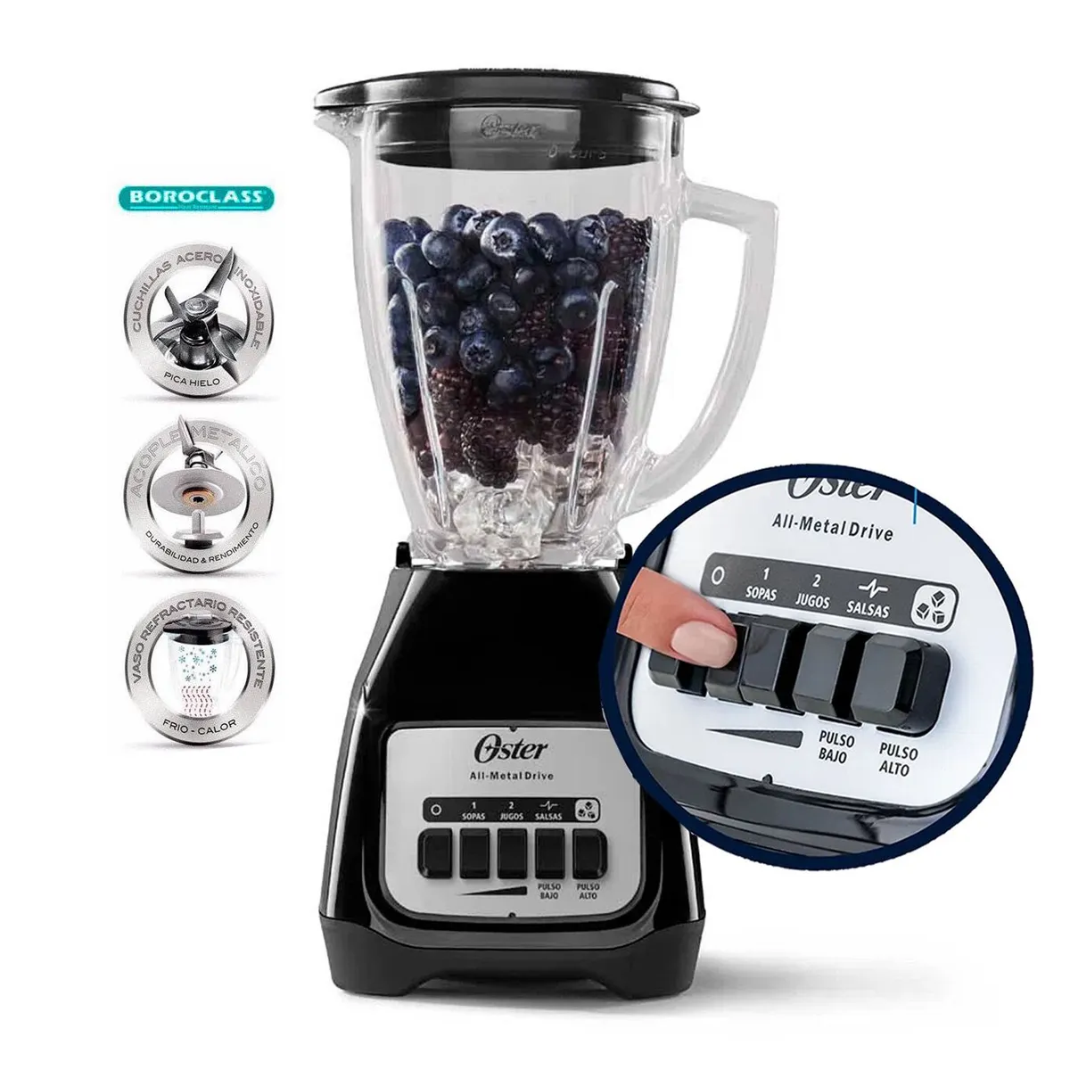 OSTER - Combo Licuadora Oster 2 Velocidades mas Pulso BLSTKAG BPB +Hervidor