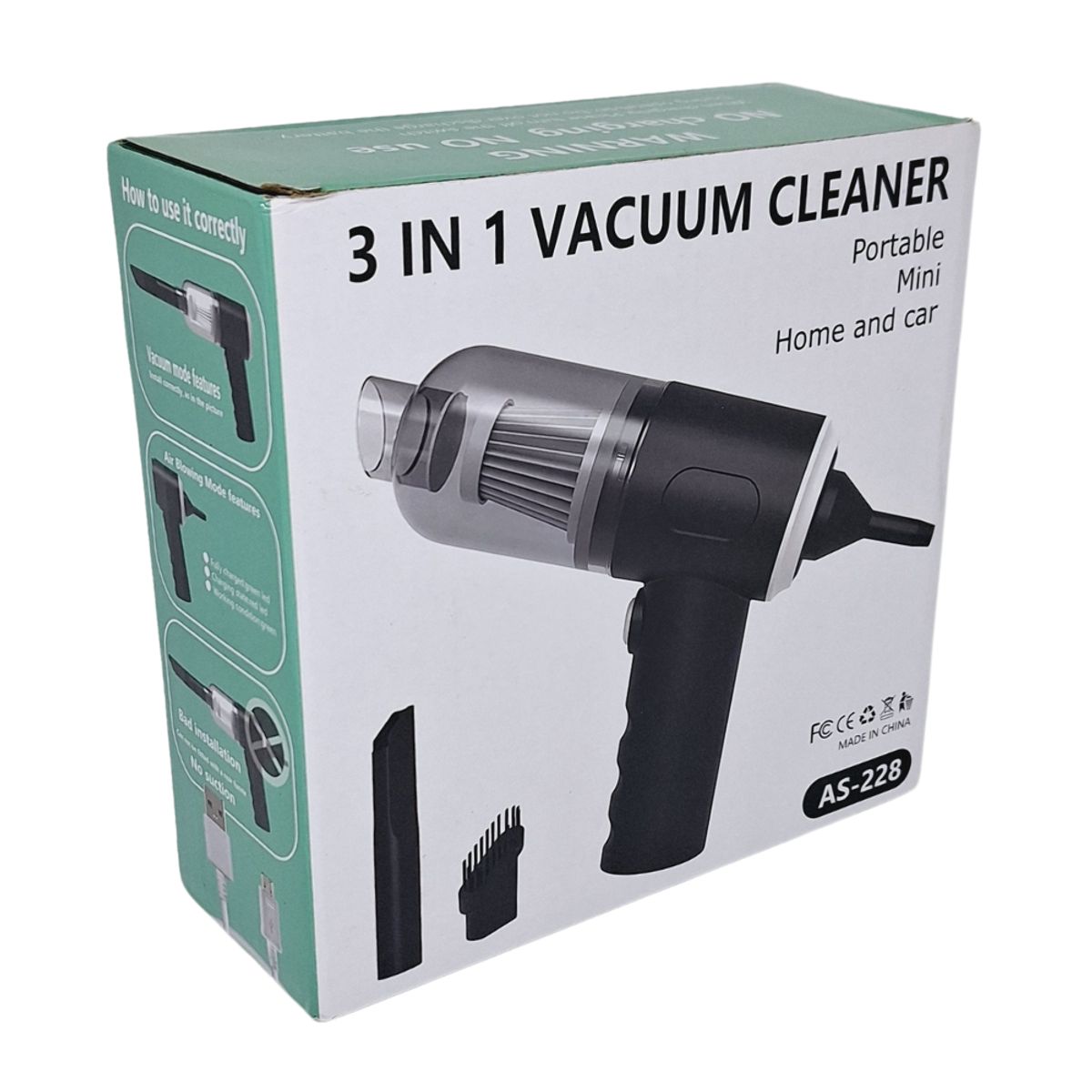 GENERICO - Aspiradora Inalámbrica Recargable Para Carro 3 en 1 AS-228