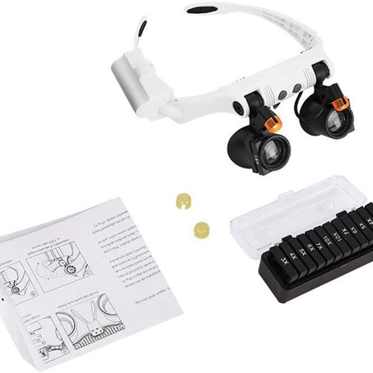 GENERICO - Lupa de cabeza con luz led medidas intercambiables