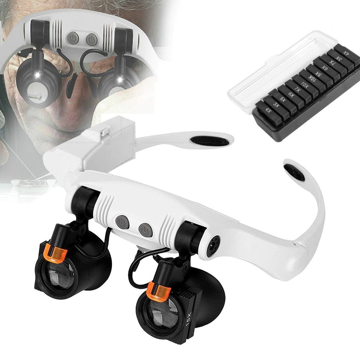 GENERICO - Lupa de cabeza Para Reparaciones Con Luz