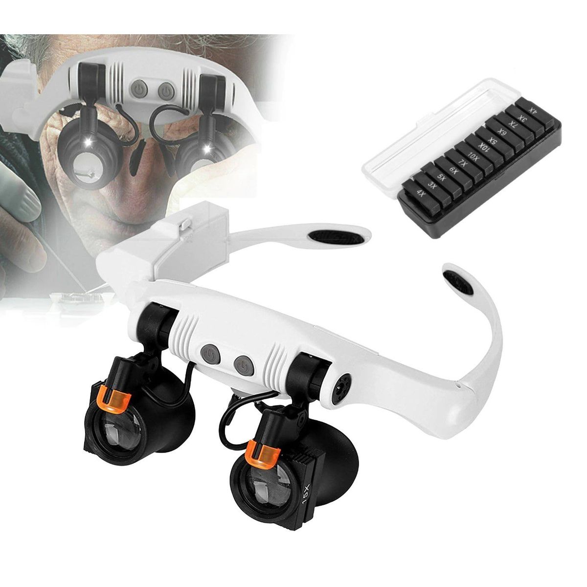 GENERICO - Lupa de cabeza Para Reparaciones Con Luz