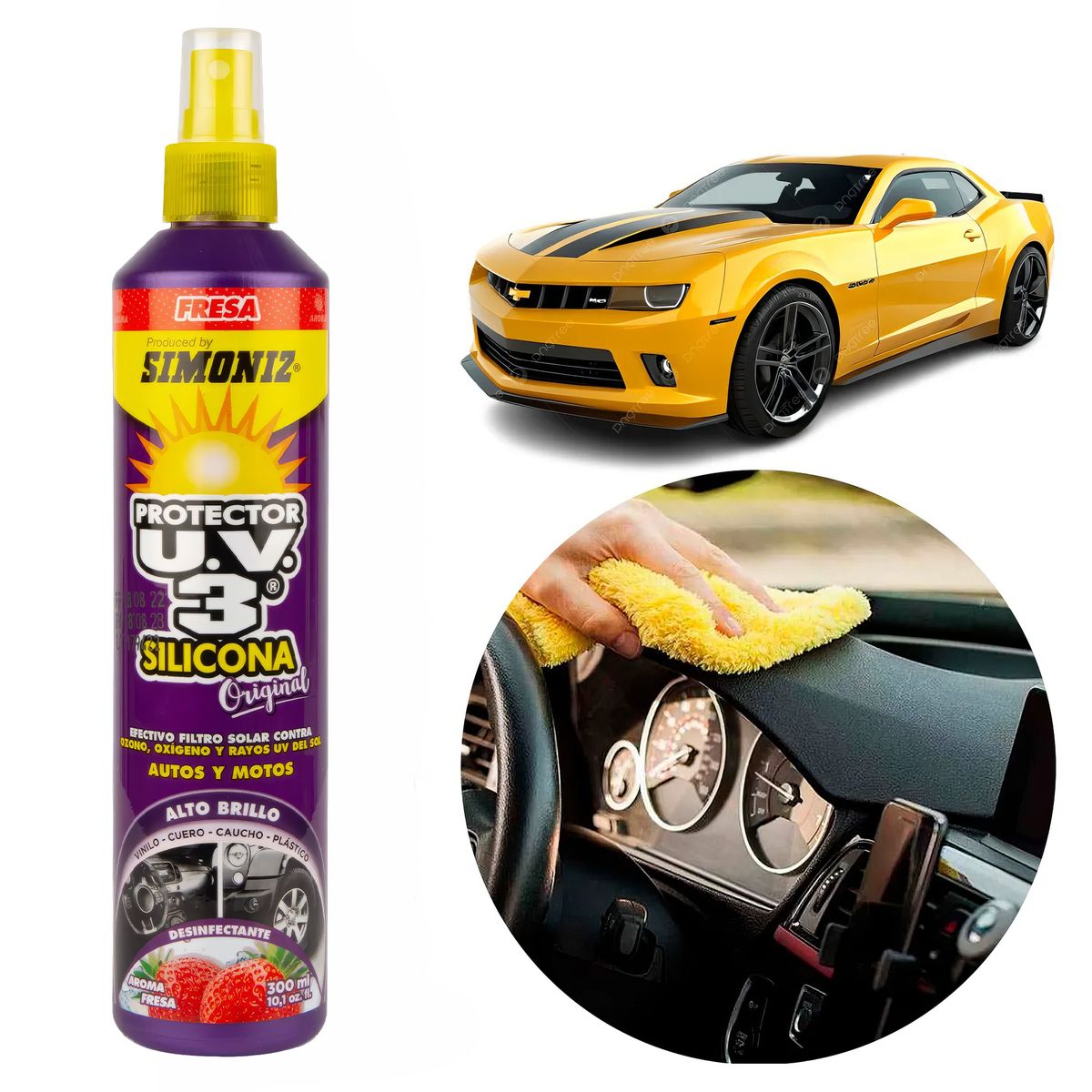 SIMONIZ - Silicona Simoniz Protector UV3 Extra Brillo 300ml Fresa