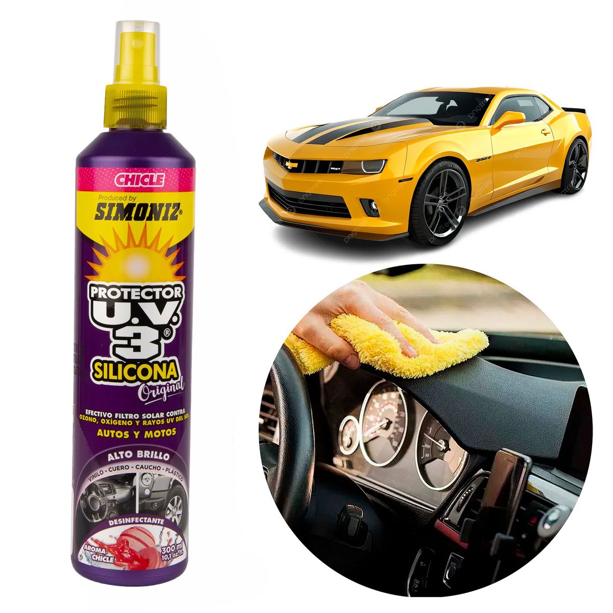SIMONIZ - Silicona Simoniz Protector UV3 Extra Brillo 300ml Chicle