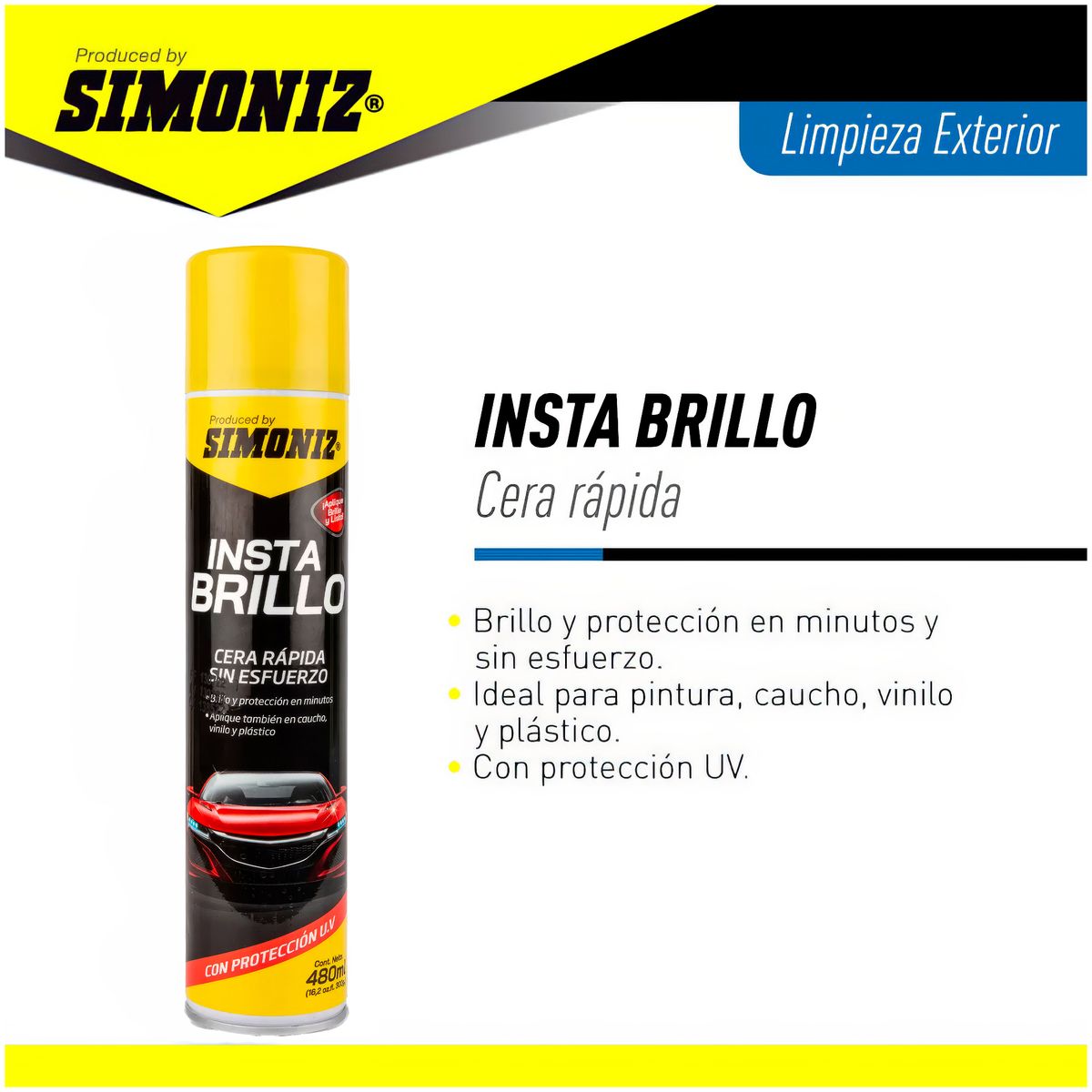 SIMONIZ - Cera en Aerosol Instabrillo 480ml Simoniz