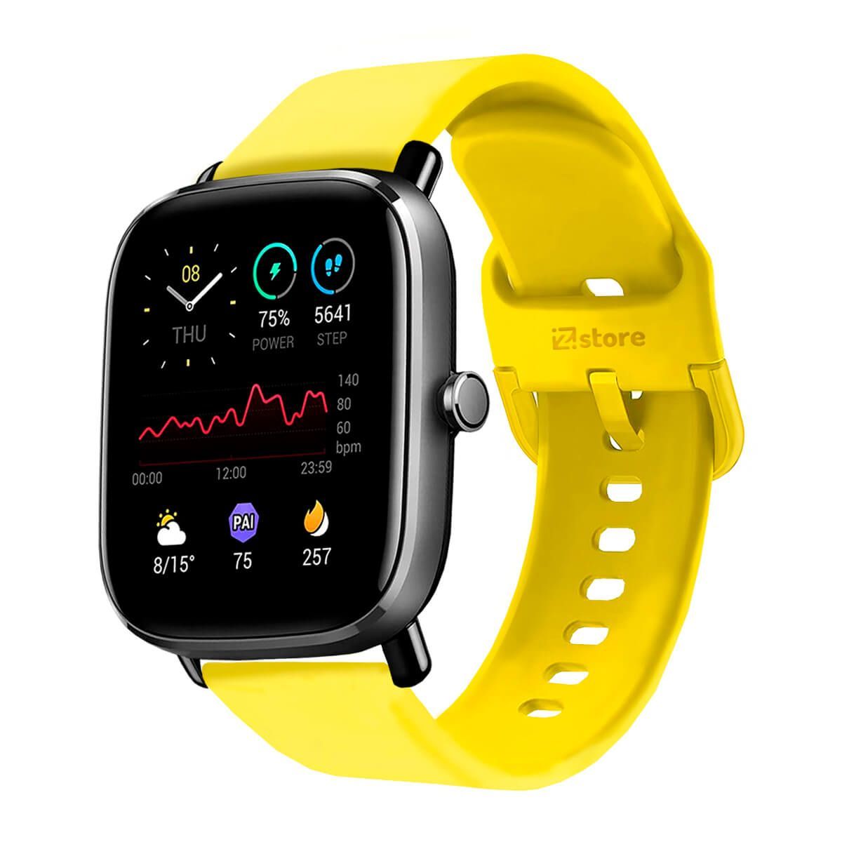 GENERICO - Correa Compatible Con Amazfit GTS 2 Amarillo Hebilla 20mm