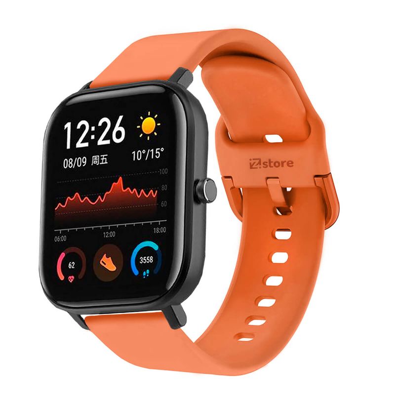 GENERICO - Correa Compatible Con Amazfit GTS Naranja Hebilla 20mm