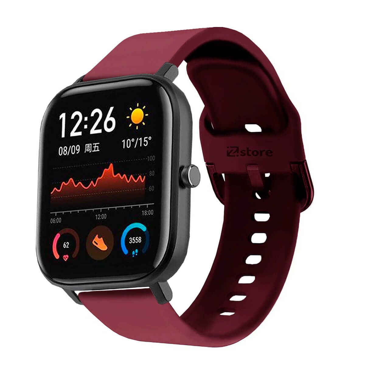 Correa Compatible Con Amazfit GTS Vino Rojo Hebilla 20mm, marca GENERICO - Foto Principal