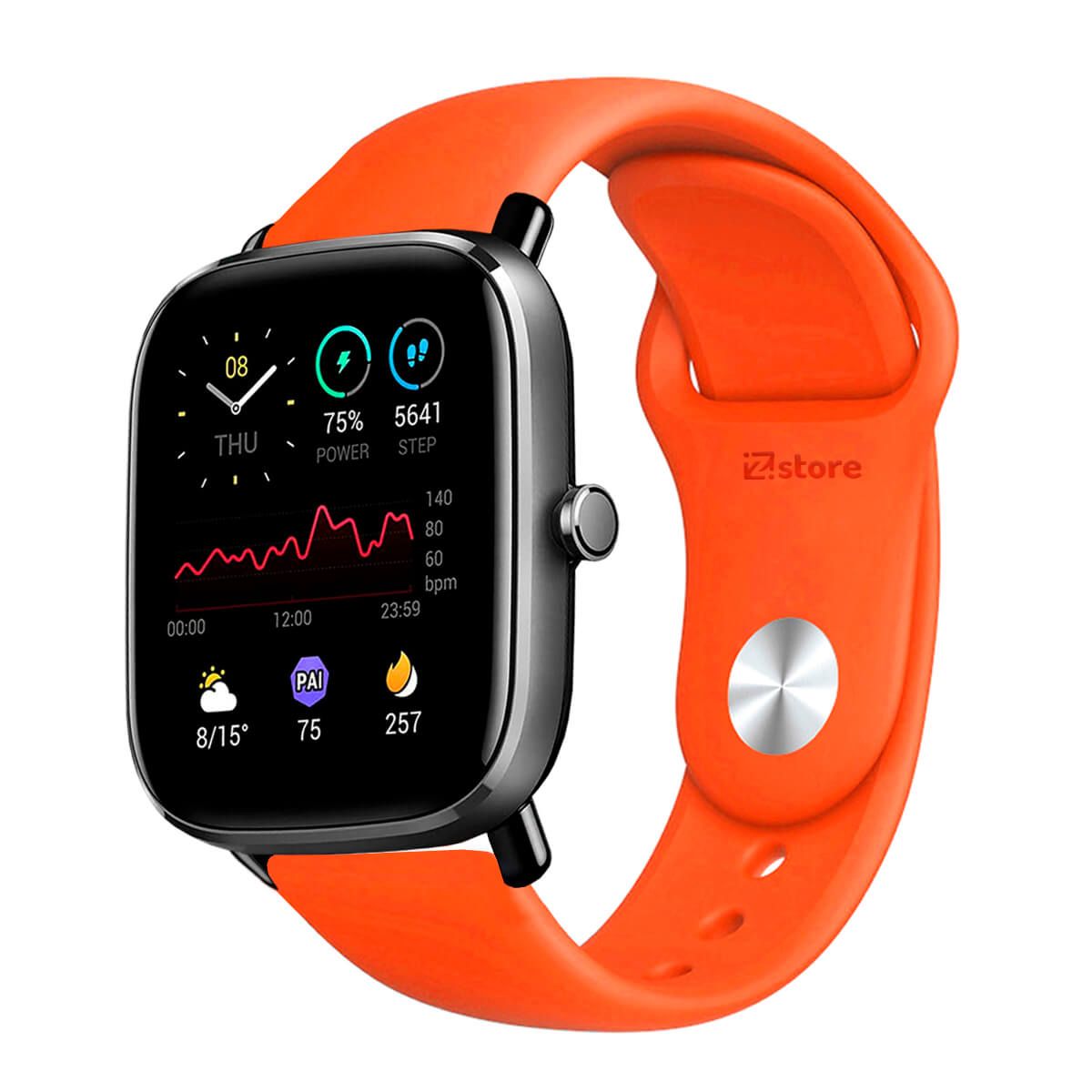 GENERICO - Correa Compatible Con Amazfit GTS3 Naranja Broche 20mm
