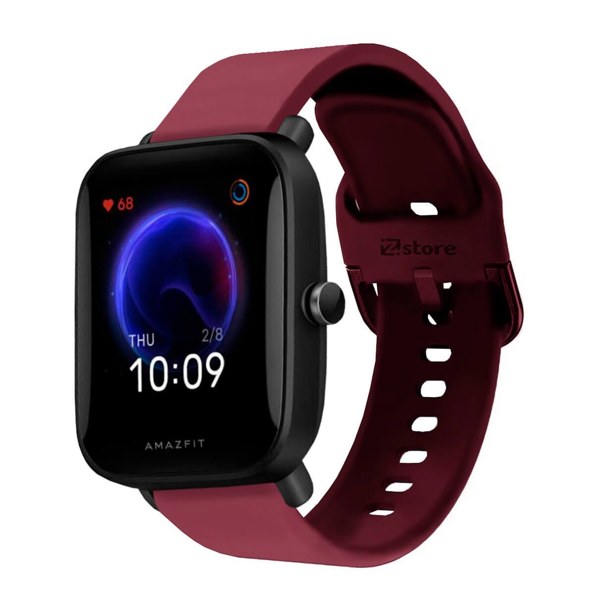GENERICO - Correa Compatible Con Amazfit Pop Pro Vino Rojo Hebilla 20mm