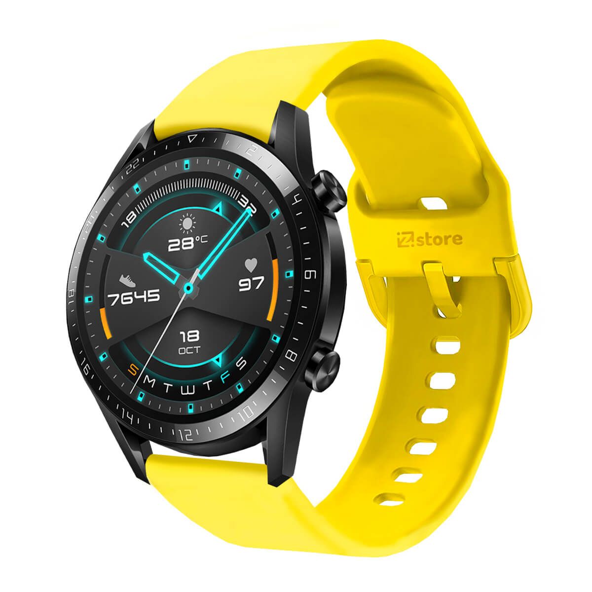 GENERICO - Correa Compatible Con Huawei GT2 46mm Amarillo Hebilla 22mm