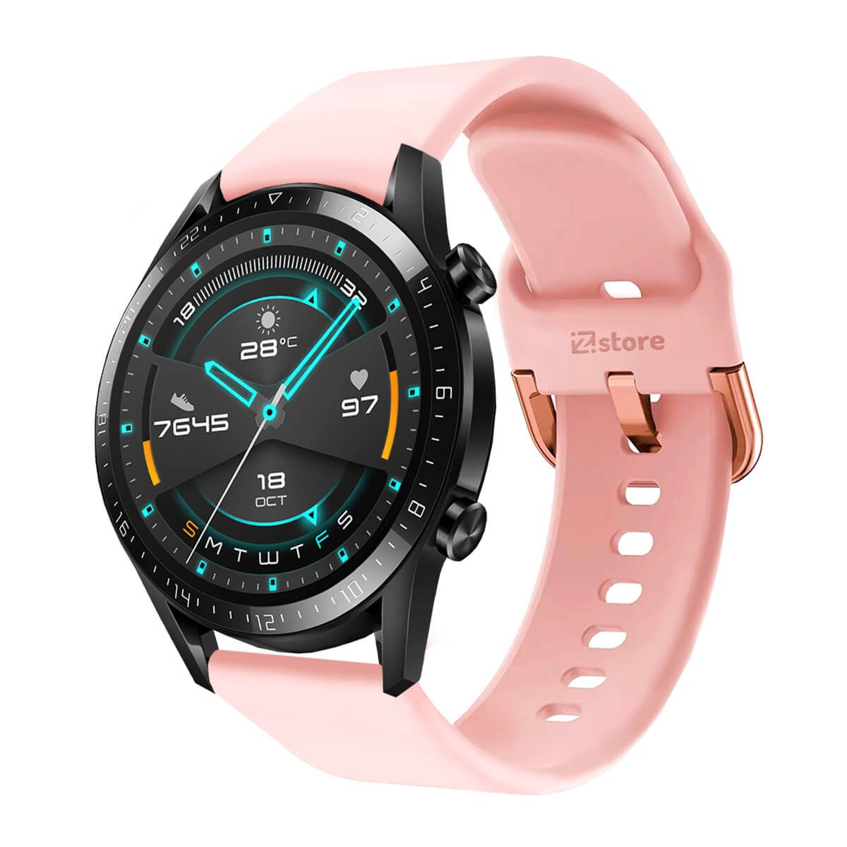GENERICO - Correa Compatible Con Huawei GT2 46mm Rosado Hebilla 22mm
