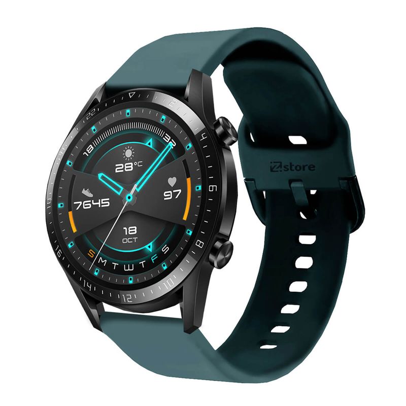 GENERICO - Correa Compatible Con Huawei GT2 46mm Verde Oscuro Hebilla 22mm