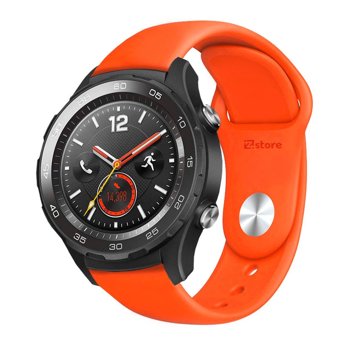 GENERICO - Correa Compatible Con Huawei Watch 2 Classic Naranja Broche 22mm