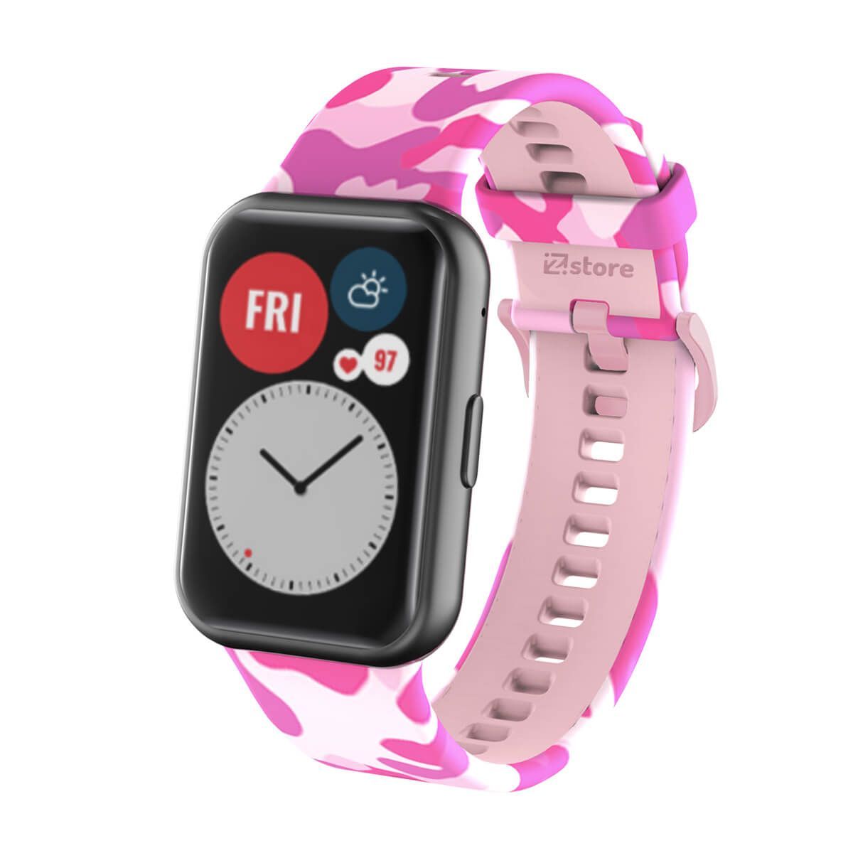 GENERICO - Correa Compatible Con Huawei Watch Fit Camuflado Fucsia