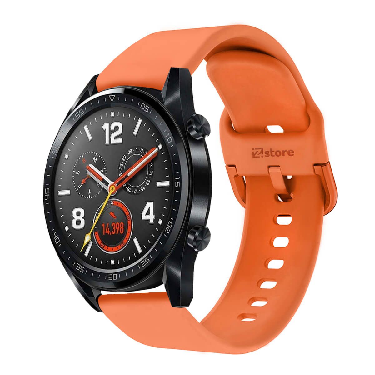 GENERICO - Correa Compatible Con Huawei Watch GT Naranja Hebilla 22mm