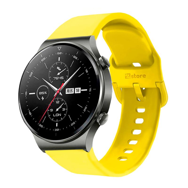 GENERICO - Correa Compatible Con Huawei Watch GT2 Pro Amarillo Hebilla 22mm