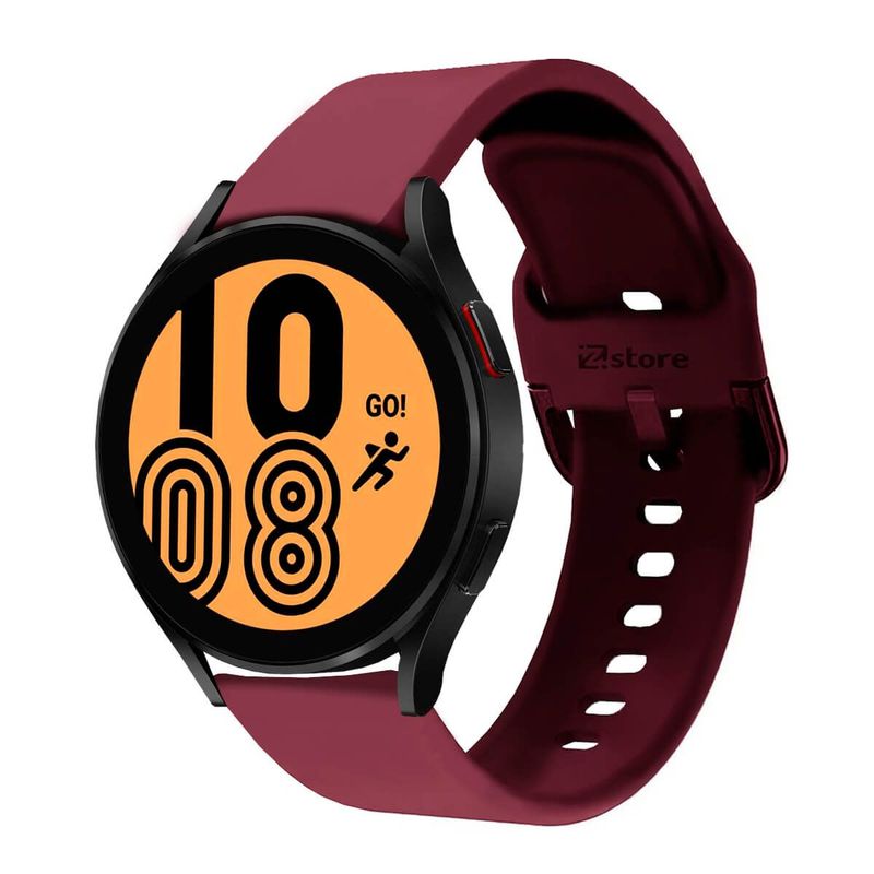 GENERICO - Correa Compatible Con Samsung Galaxy Watch 42mm Vino Rojo Hebilla 20mm