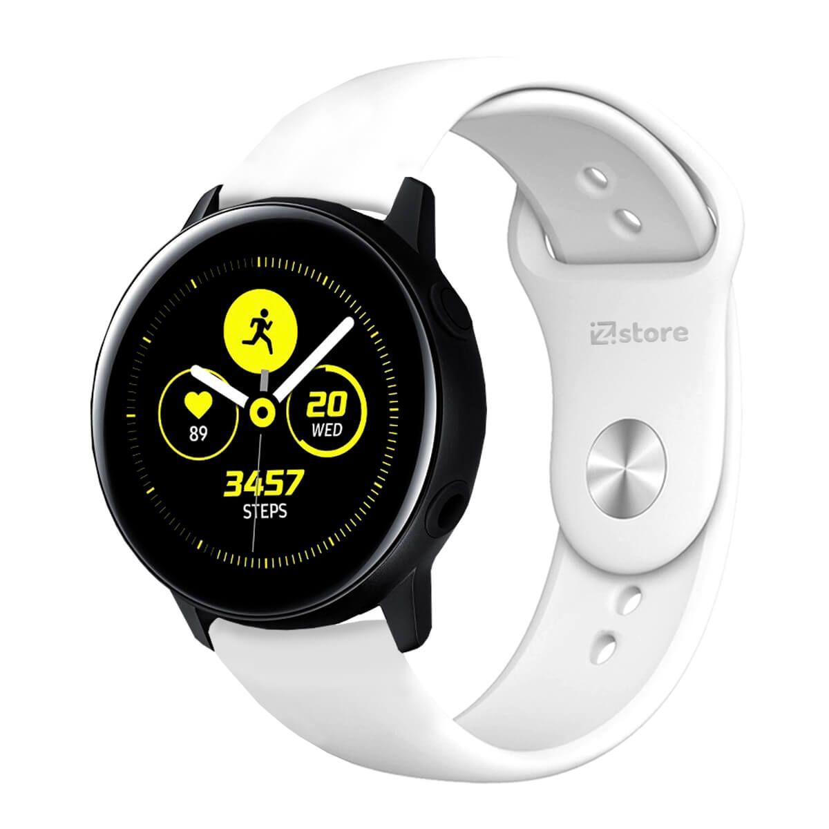 GENERICO - Correa Compatible Con Samsung Galaxy Watch Active Blanco Broche 20mm