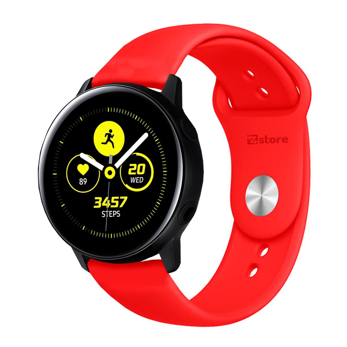 GENERICO - Correa Compatible Con Samsung Galaxy Watch Active Rojo Broche 20mm