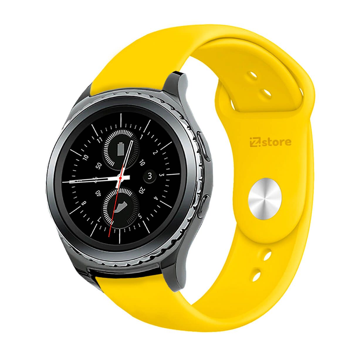 GENERICO - Correa Compatible Con Samsung Gear S2 Classic Amarillo Broche 20mm