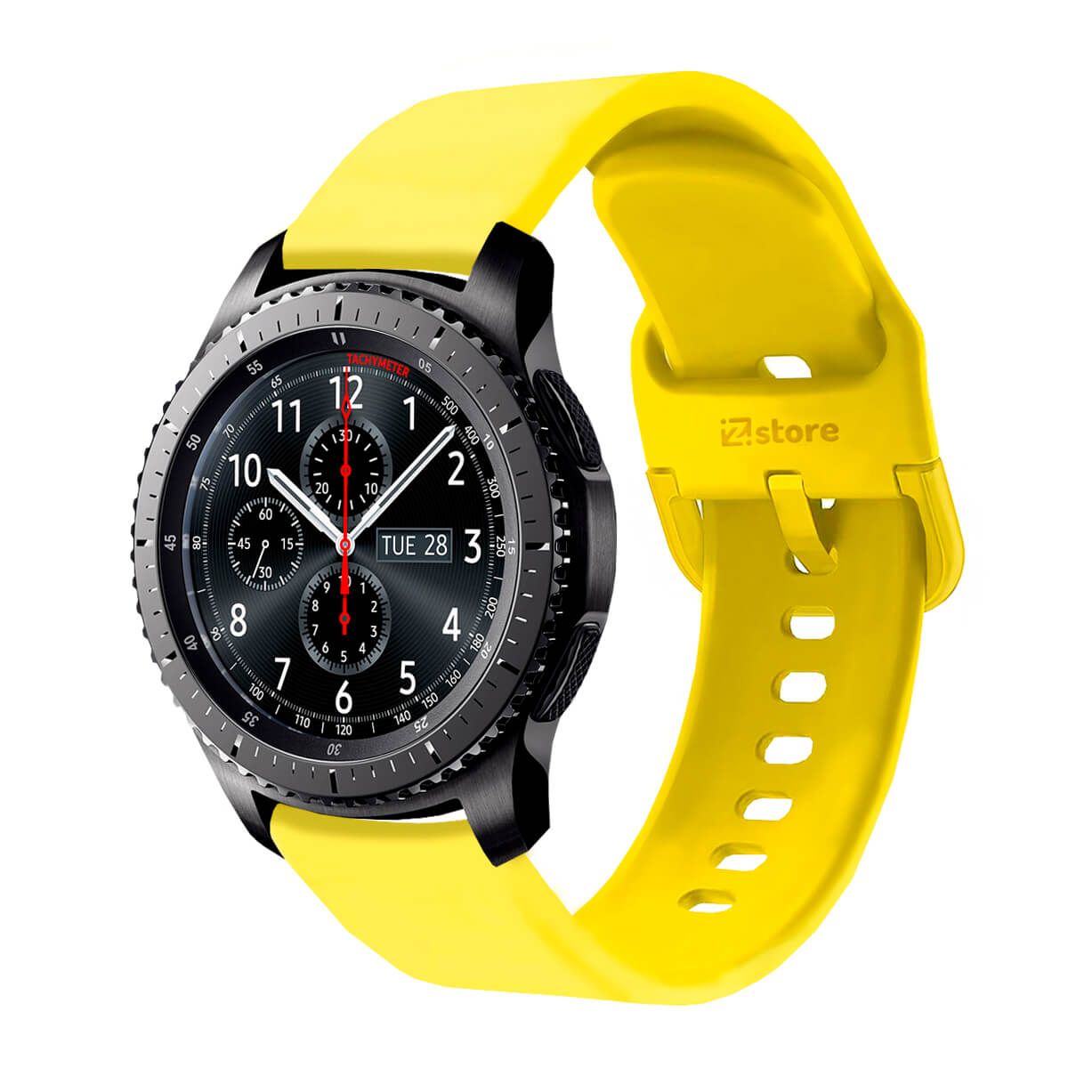 GENERICO - Correa Compatible Con Samsung Gear S3 Clasico Amarillo Hebilla 22mm