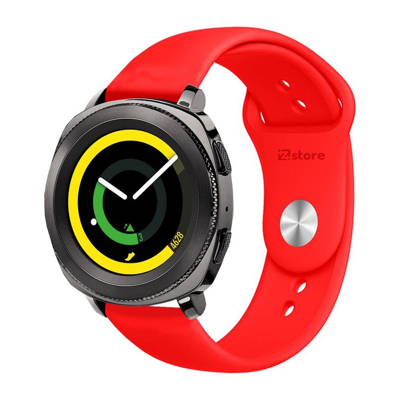 GENERICO - Correa Compatible Con Samsung Gear Sport Rojo Broche 20mm