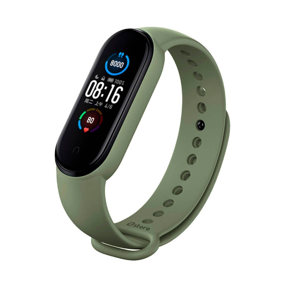 GENERICO - Correa Compatible Con Xiaomi Mi Band 3 y 4 Verde Militar