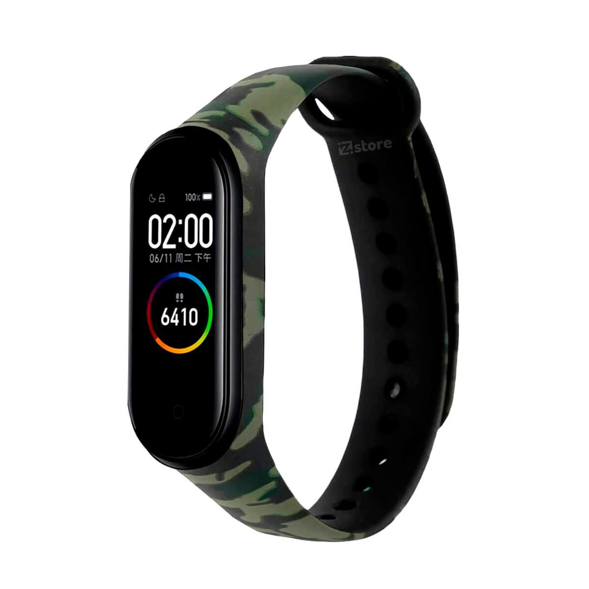 GENERICO - Correa Compatible Con Xiaomi Mi Band 4 y 3 Camuflado Verde