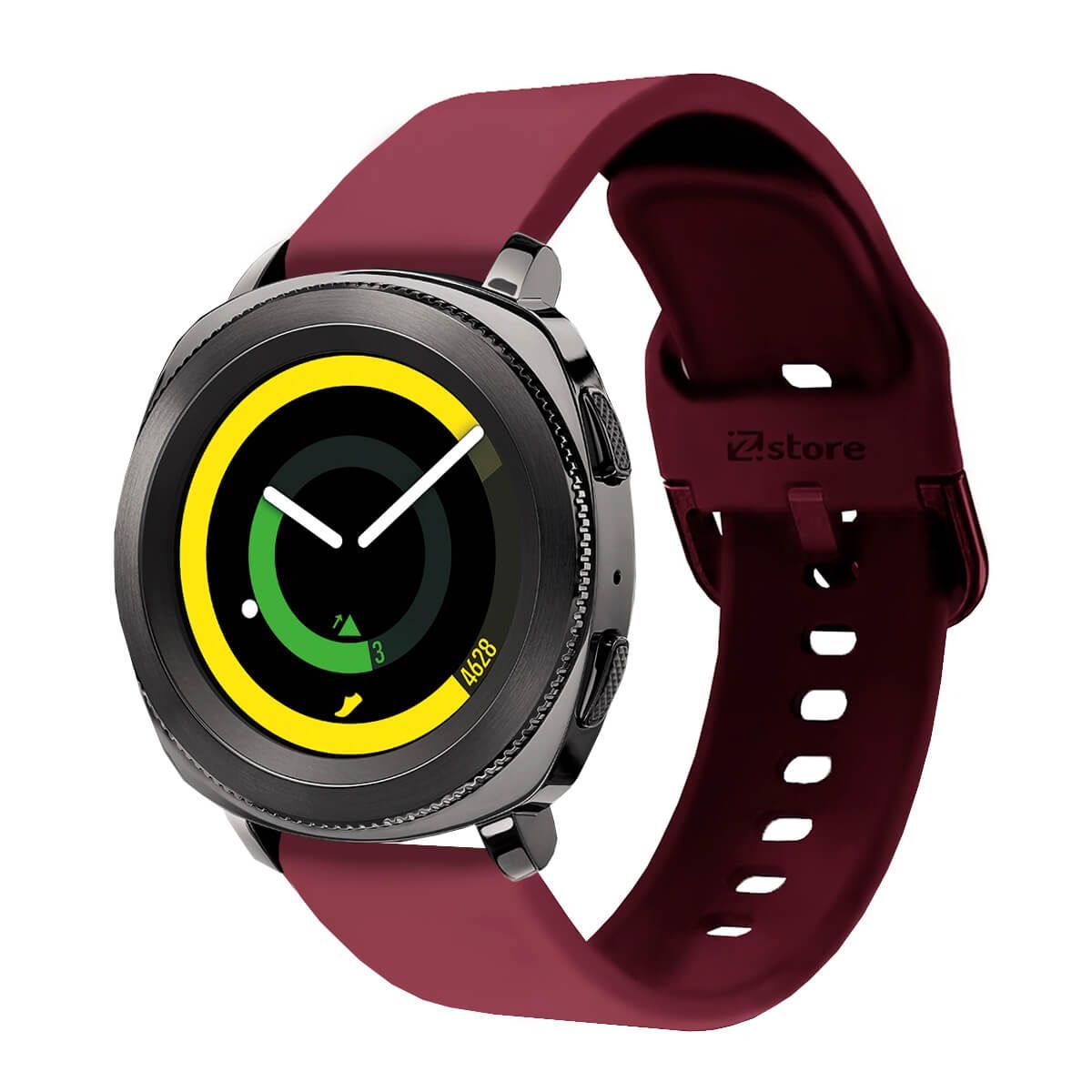 GENERICO - Correa Compatible Con Samsung Gear Sport Vino Rojo Hebilla 20mm