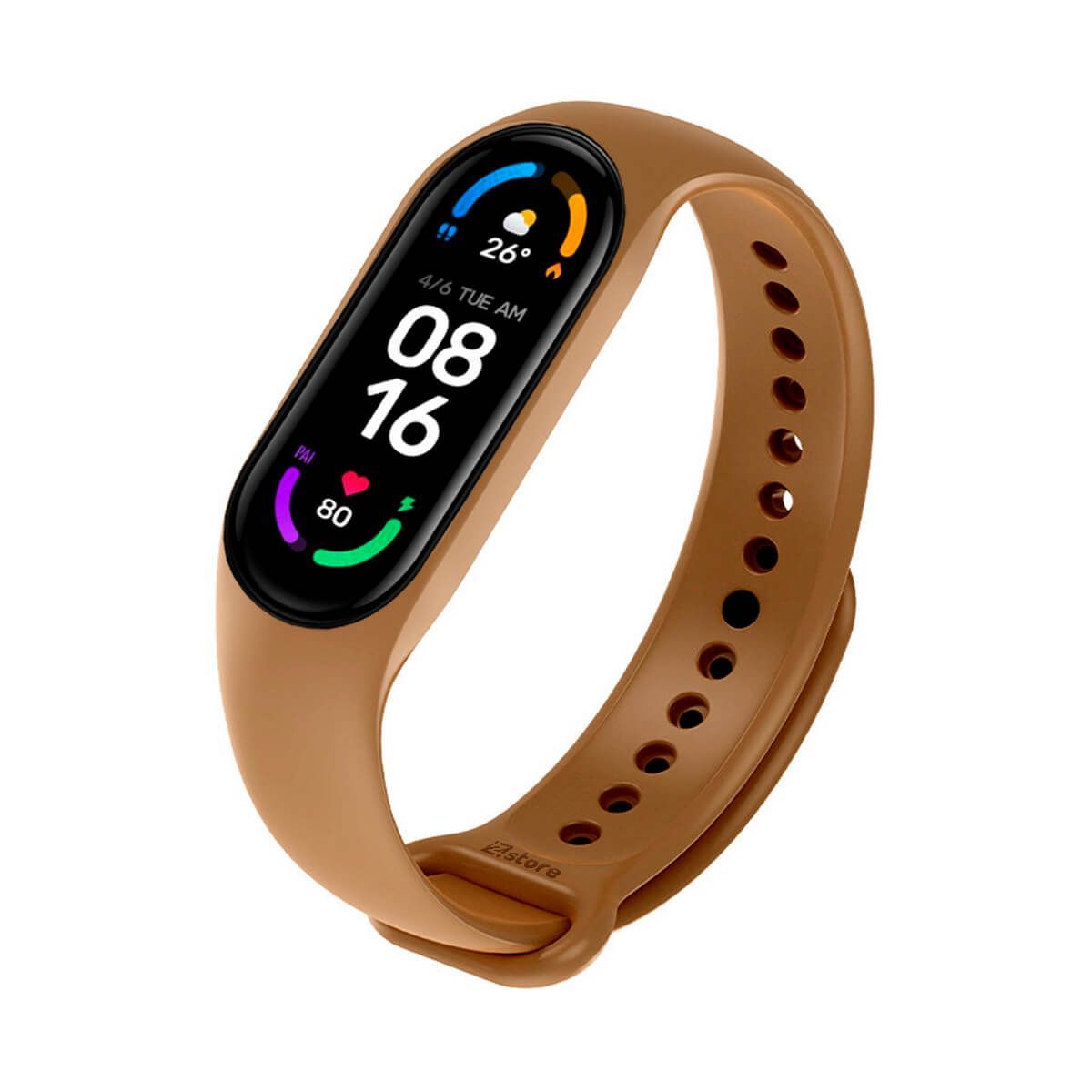 GENERICO - Correa Compatible Con Xiaomi Mi Band 5 y 6 Marron