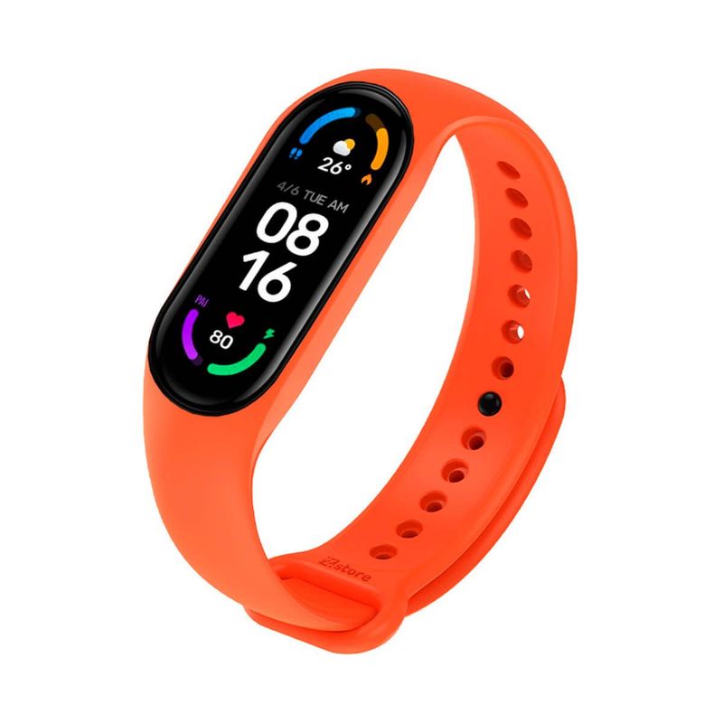 GENERICO - Correa Compatible Con Xiaomi Mi Band 5 y 6 Naranja
