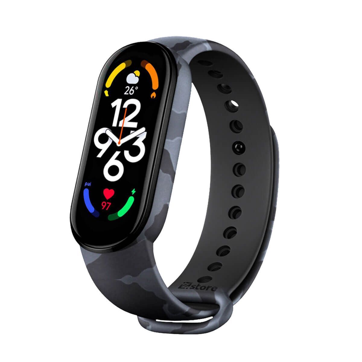 GENERICO - Correa Compatible Con Xiaomi Mi Band 7 Camuflada Gris