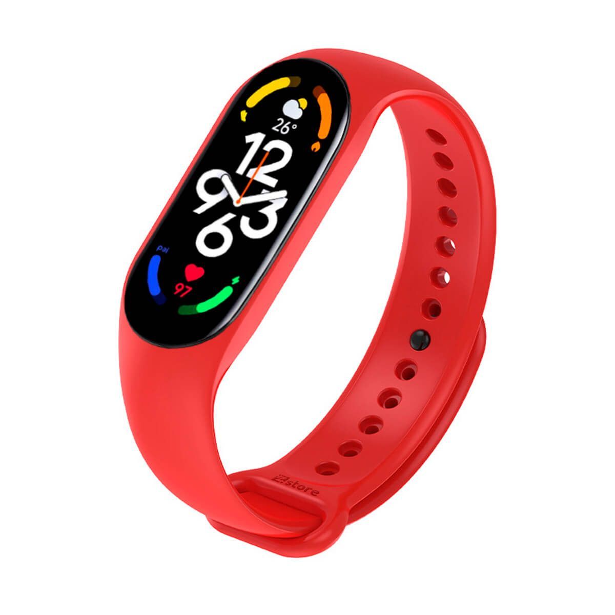 GENERICO - Correa Compatible Con Xiaomi Mi Band 7 Rojo
