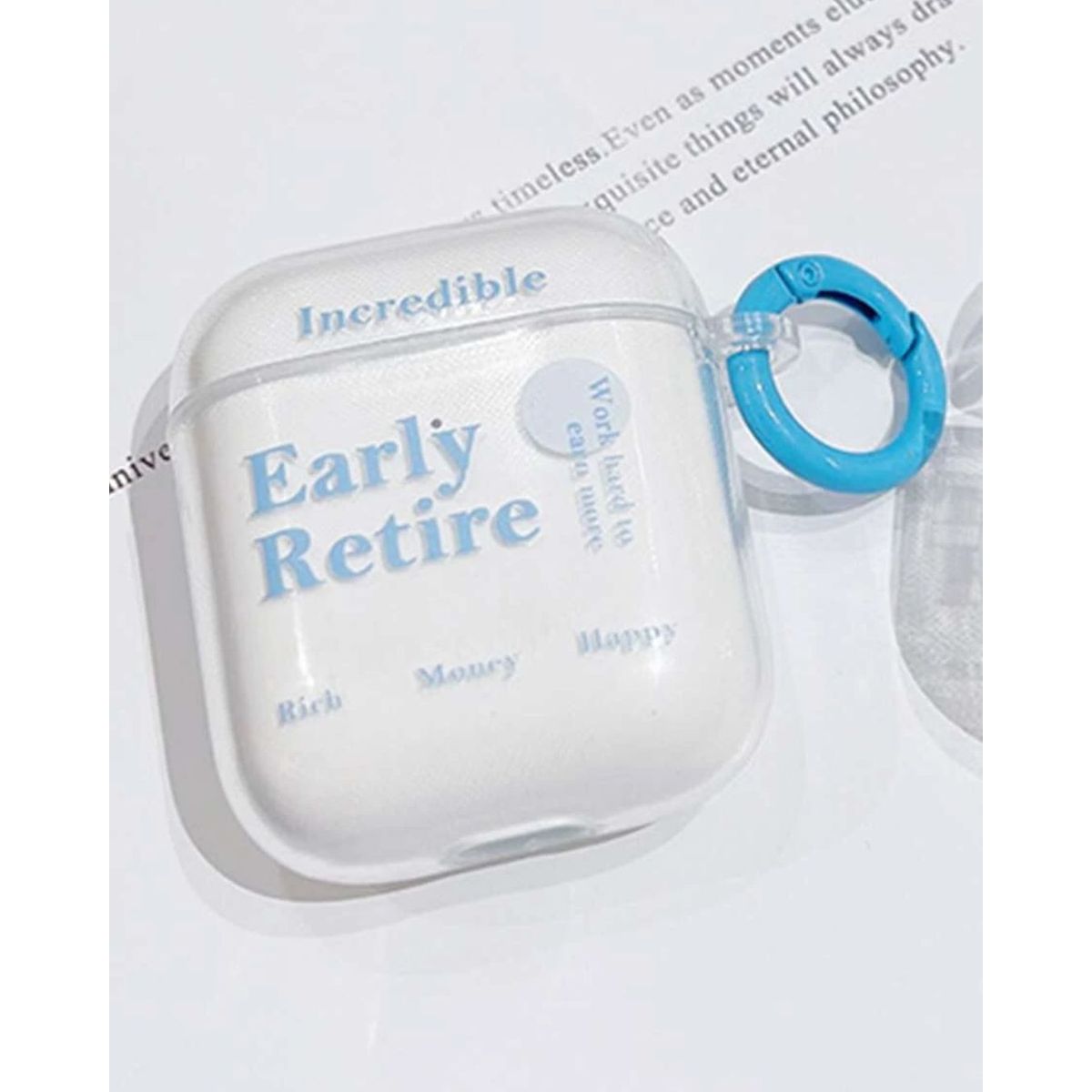 GENERICO - Case Airpods Pro 1 Con Llavero Celeste