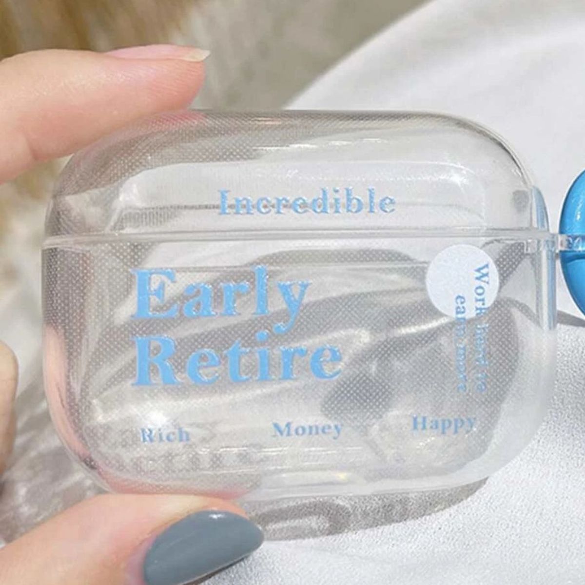 GENERICO - Case Airpods Pro 1 Con Llavero Celeste