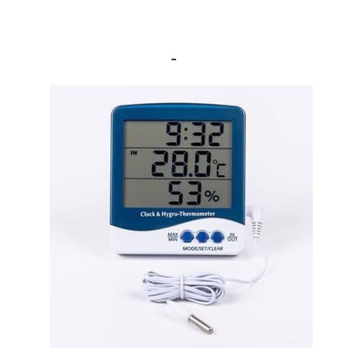 GENERICO - Termohigrómetro BOECO Lcd reloj temperatura humedad